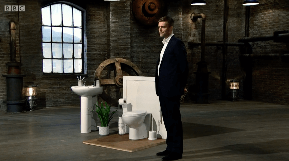 Tom Keen with invention on Dragons Den