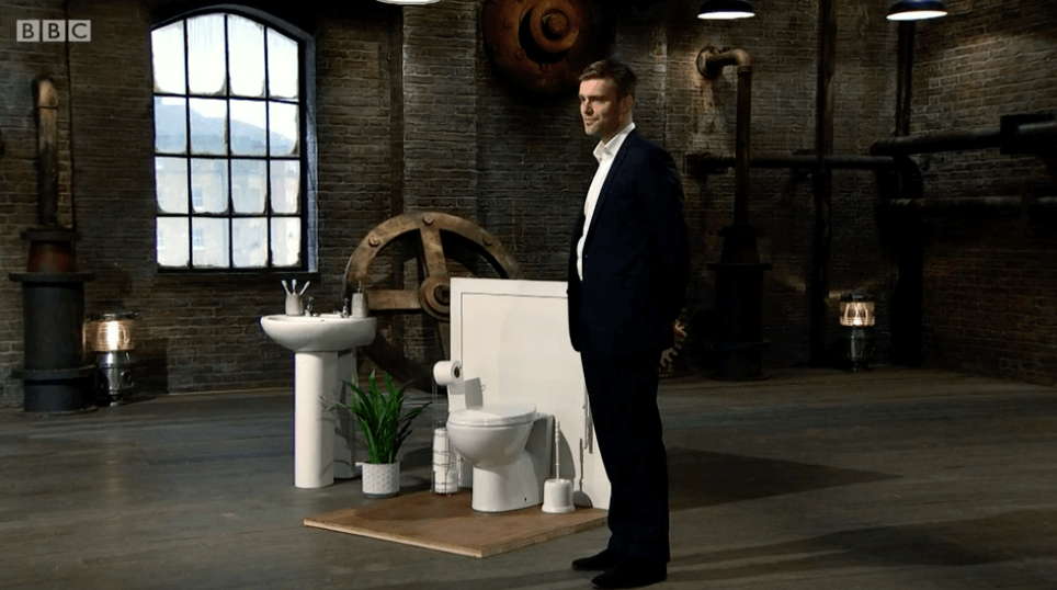 Tom Keen with invention on Dragons Den